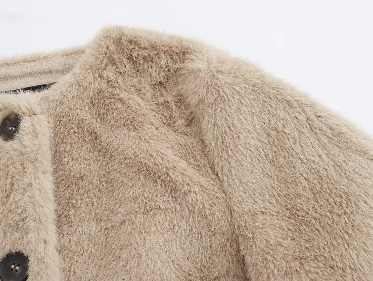 2025 خريف جديد أزياء المرأة عارضة جولة الرقبة طويلة الأكمام تأثير الفراء الاصطناعي سترة قصيرة معطف الفرو #4