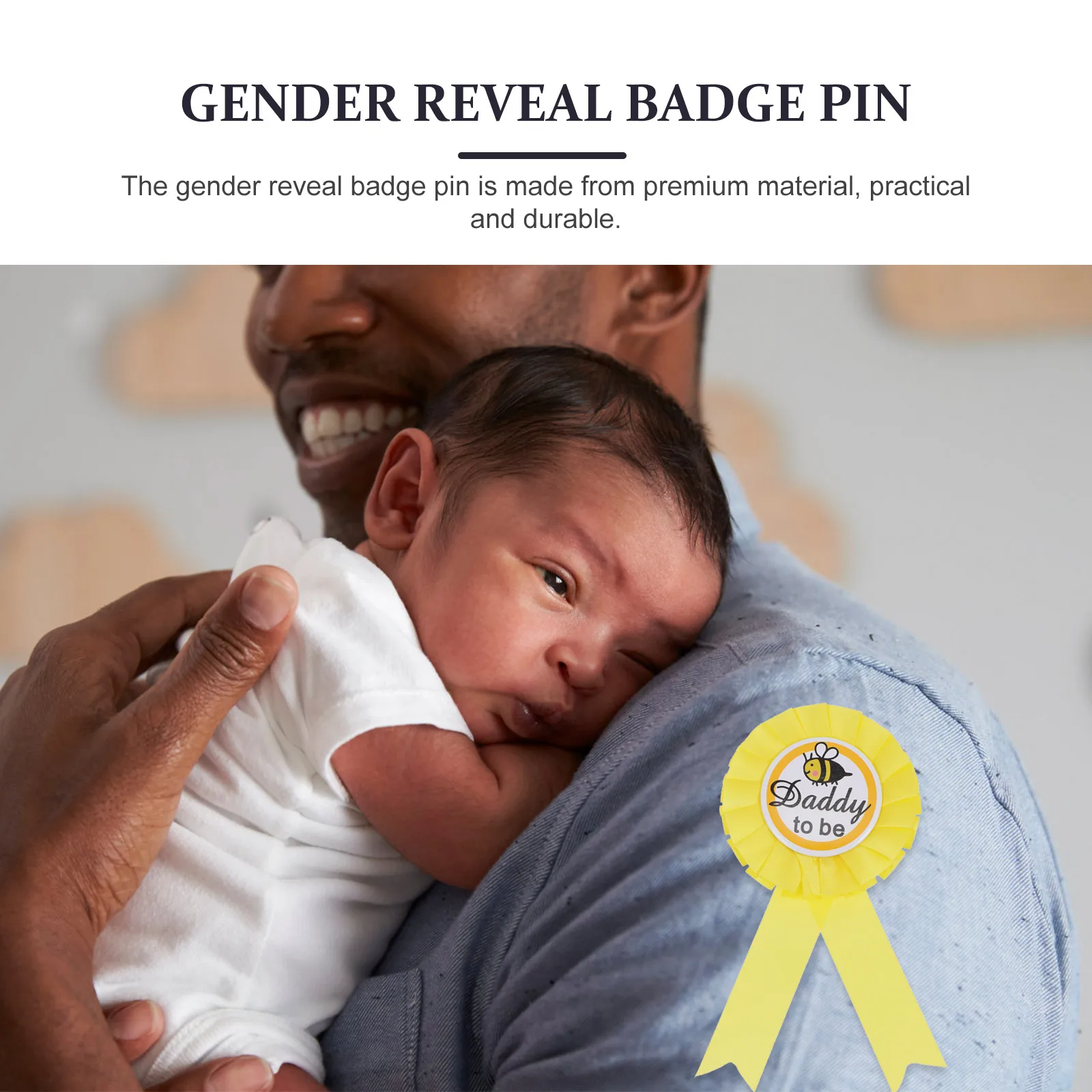 

2pcs Gender Reveal Badge Pin Baby Shower Party Accessory Brooch Pins Celebration Props Newborn Party Button Pins New Daddy Mom