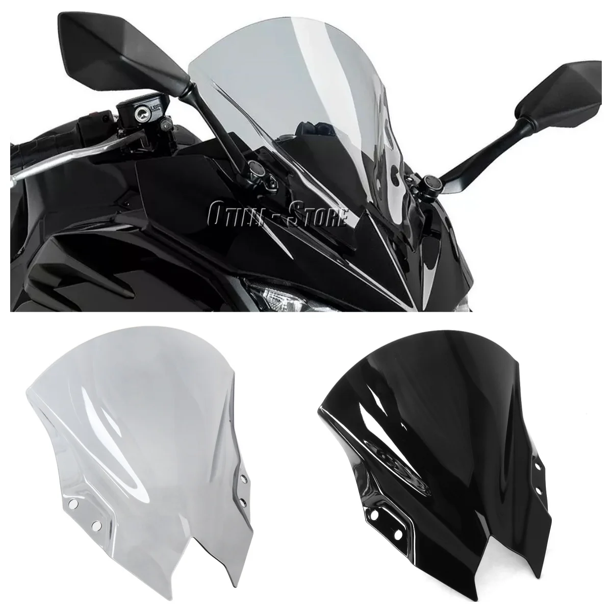 

For Kawasaki Ninja500 Ninja 500 NINJA 500 SE 2024 Motorcycle Windshield Windscreen Acrylic Wind Shield Covers Visor Deflectors