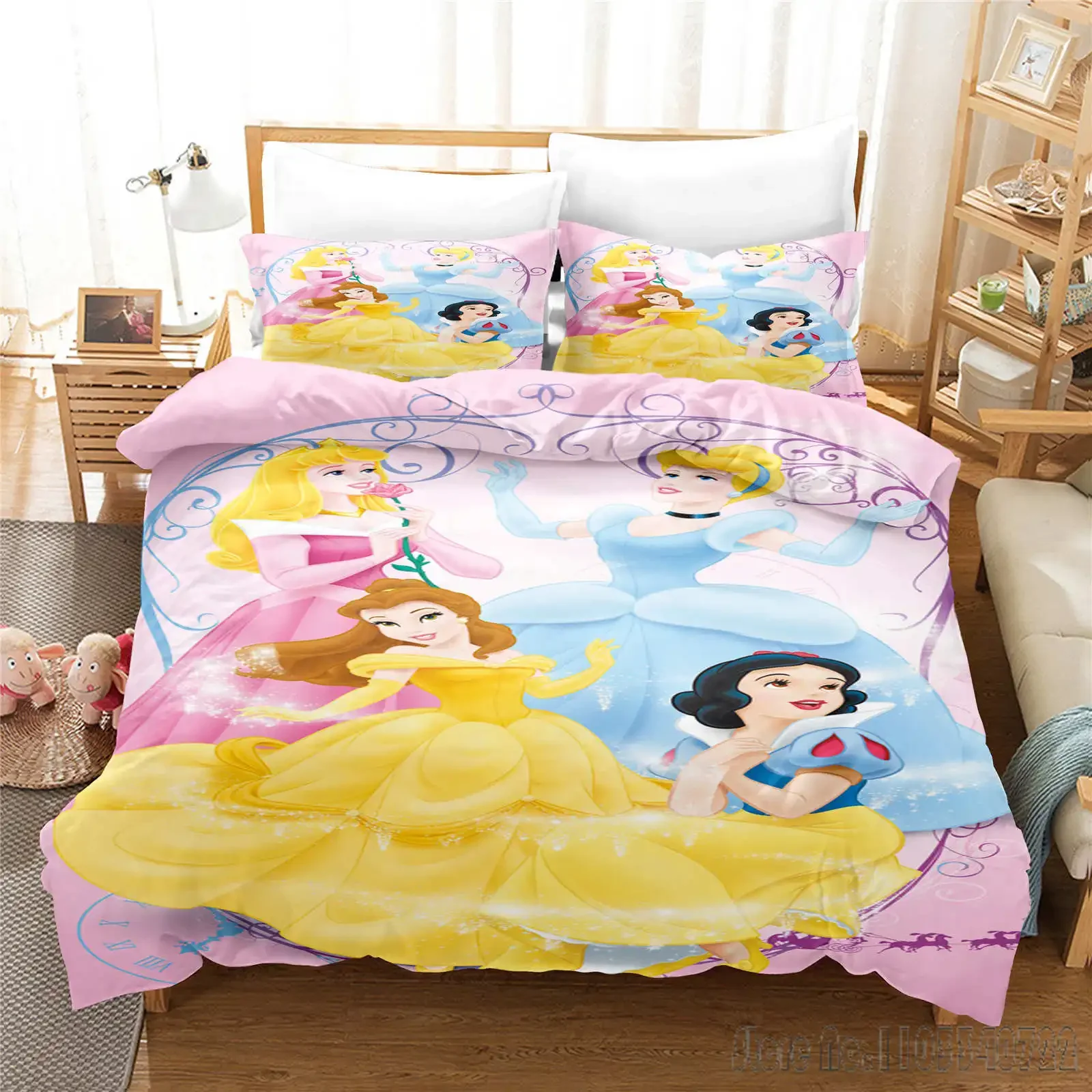  Princesses Collection Love Child Duvet Cover Set HD Comforter Cover for Kids Bedding Sets Bedclothes Bedroom Decor