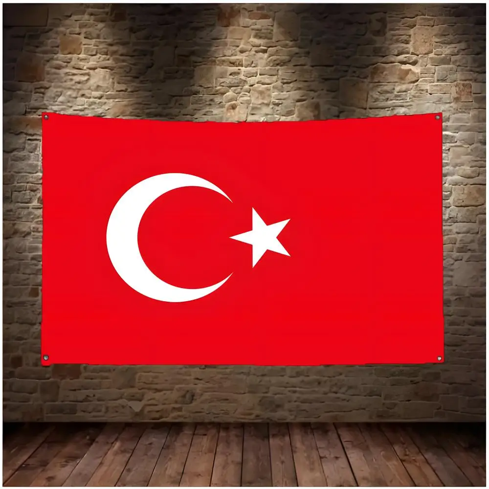 Flag of Turkey Flags Daily four ring borderless design indoor outdoor decor easy hang install