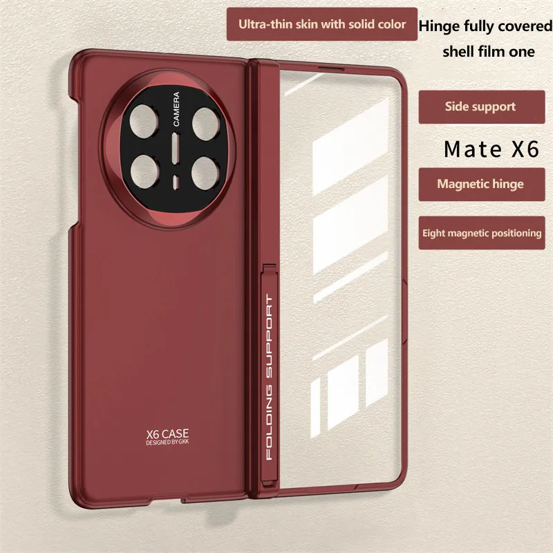 

Skin Friendly Matte Frosted Magnetic Folding Hinge Case For Huawei Mate X6 With Tempered Film Shockproof Hard Protective Cover