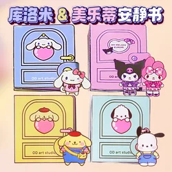 Sanrio Hello Kitty Quiet Book Kawali Cartoon Anime Kuromi My Melody Pochacco Sticker Games Funny For Kid DIY Gift Decompress Toy