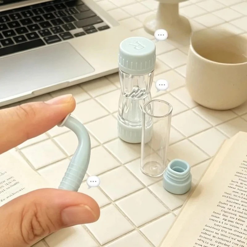 RGP Contact Lens Case With Built In Mirror Lens Storage Container Travel Hard Contact Lenses Holder With Suction Stick