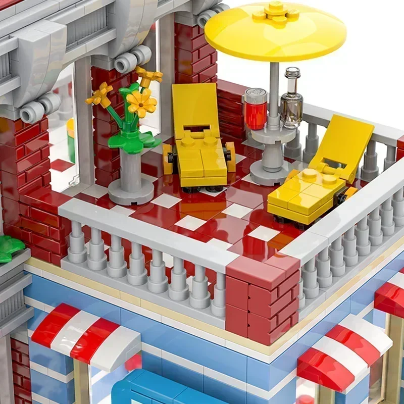 Moc Bouwstenen Stad Street View Model Hoek Gebouw Technologie Modulaire Blokken Geschenken Kerst Speelgoed DIY Sets Montage