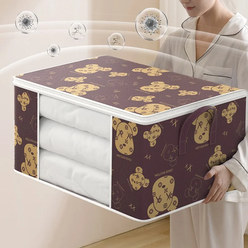 Quilt Clothes Storage Bag Big Capacity Duvet Blanket Sorting Bags Dustproof Moisture Proof Space Saving Closet Storage Organizer