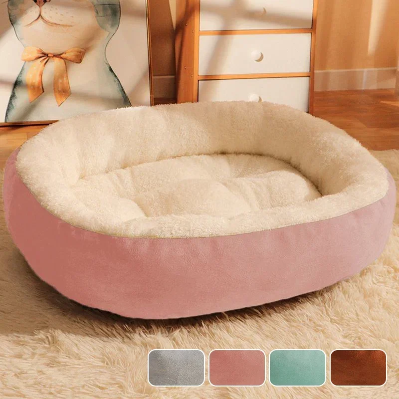 Round Dog Bed Dog Accessories Puppy Dog Mat Soft Pet Bed Winter Thickened Pad Dog Sleeping Bed Sofa Pad Dog Small Large Dogs