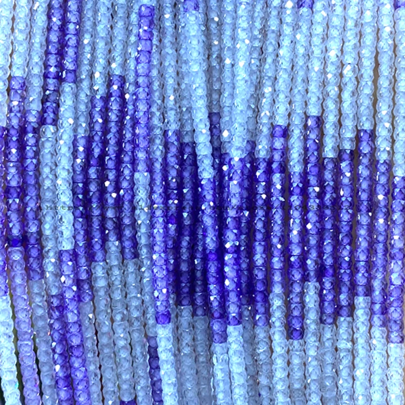 2x3mm Faceted Abacus Gradient Color Zircon Natural Stone Loose Spacer Beads for Jewelry Making DIY Bracelet Charms Accessories