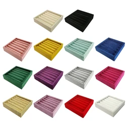 Portable Velvets Bracelet Ring Display Tray Plate Elegant Jewelry Storage Organizers Drawer Earrings Rings Showcase Stand