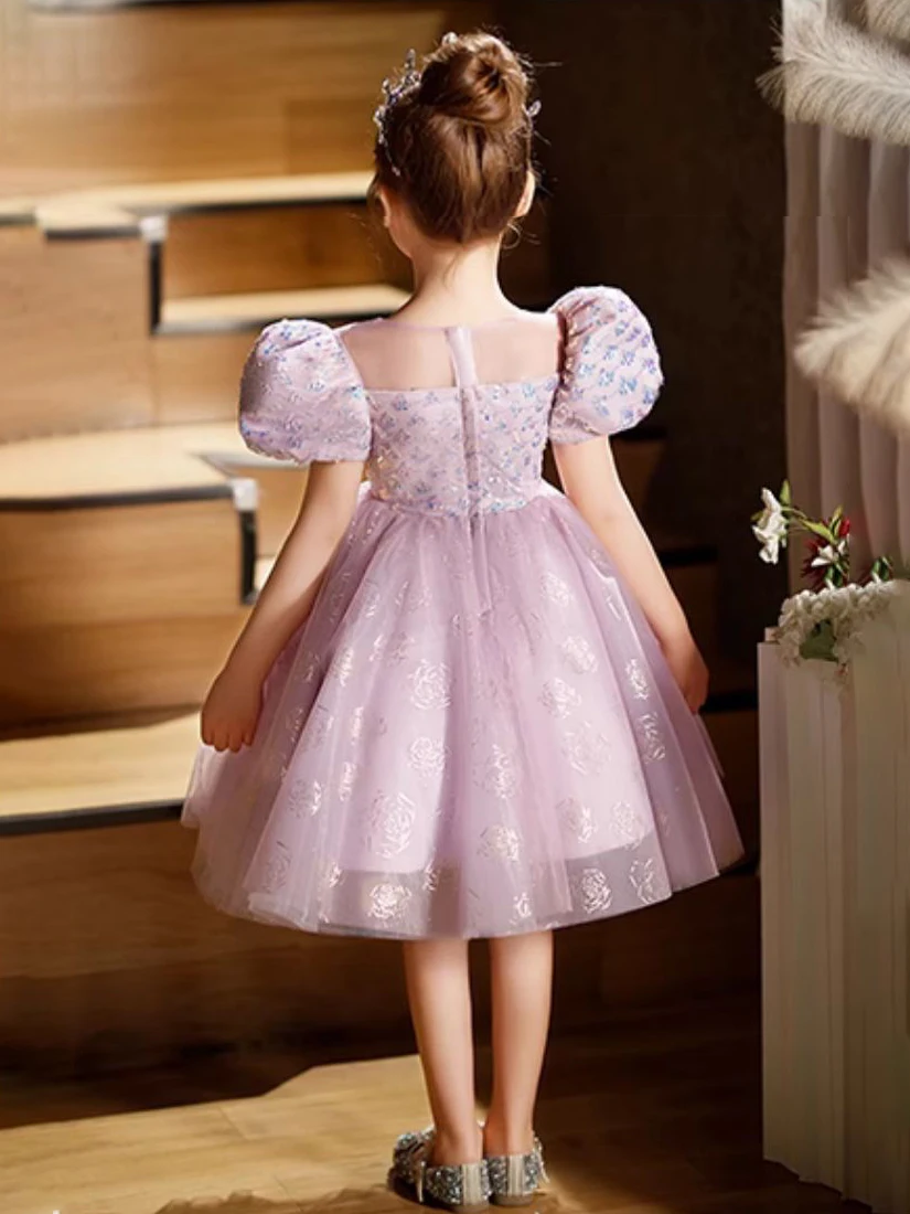 Christmas Dress Flower Girls Dress For Birthday Formal Party Junior Concert Banquet Princess Gown Party Dress For Kids Birthday