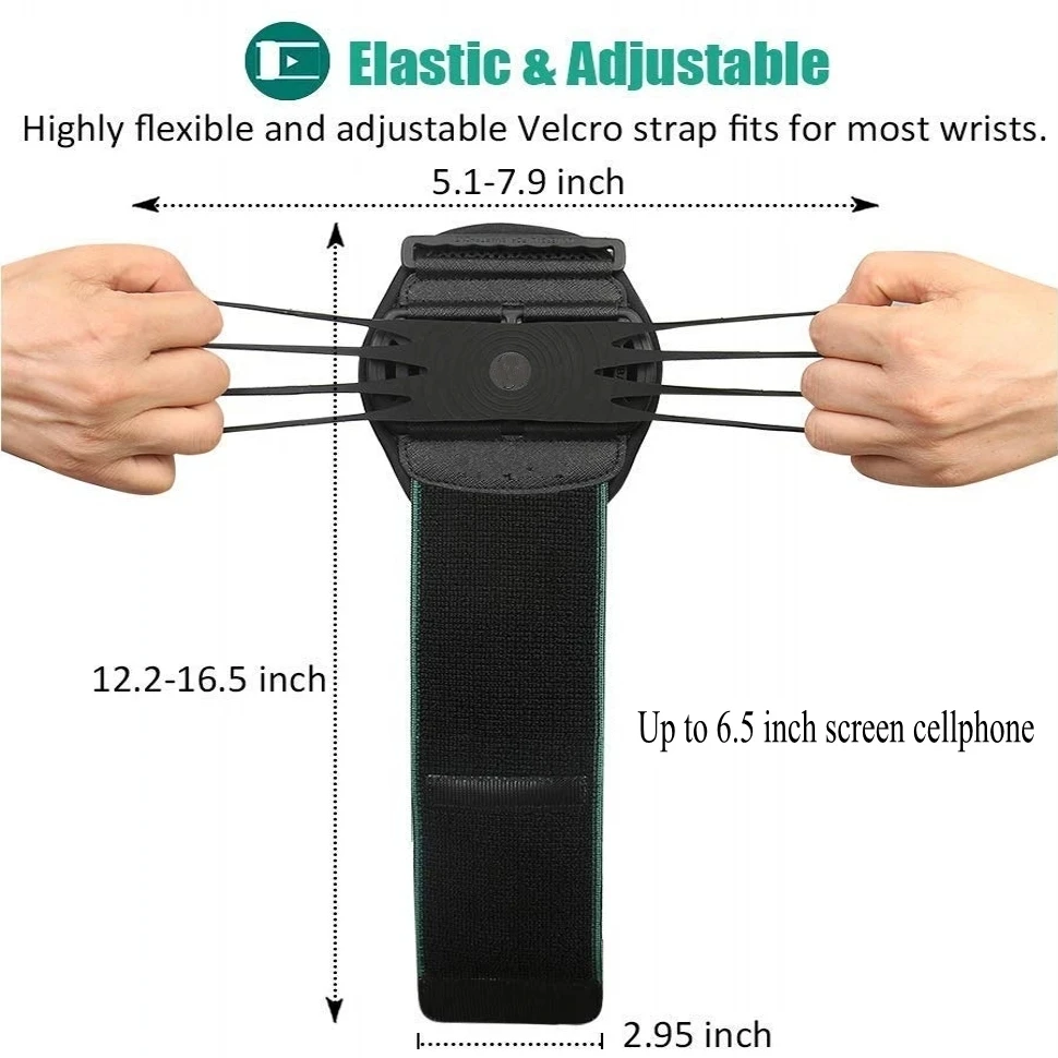 Universal sports arm strap, outdoor phone holder wristband, gym running phone bag, iPhone arm strap cover, 360 degree rotation