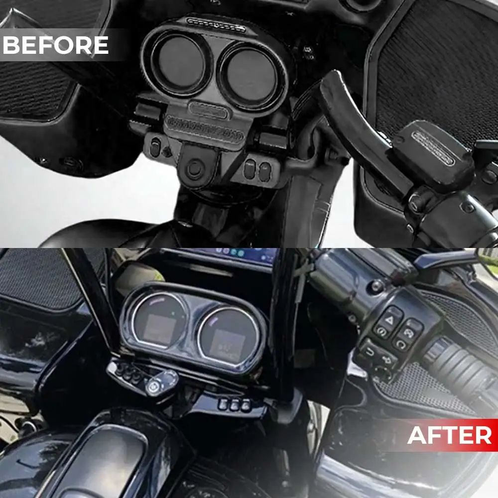 Instrument Housing Speedo Gauge Fairing Cover 1PCS Fit For Harley Road Glide Limited FLTRK 2020-2024 Motorcycle