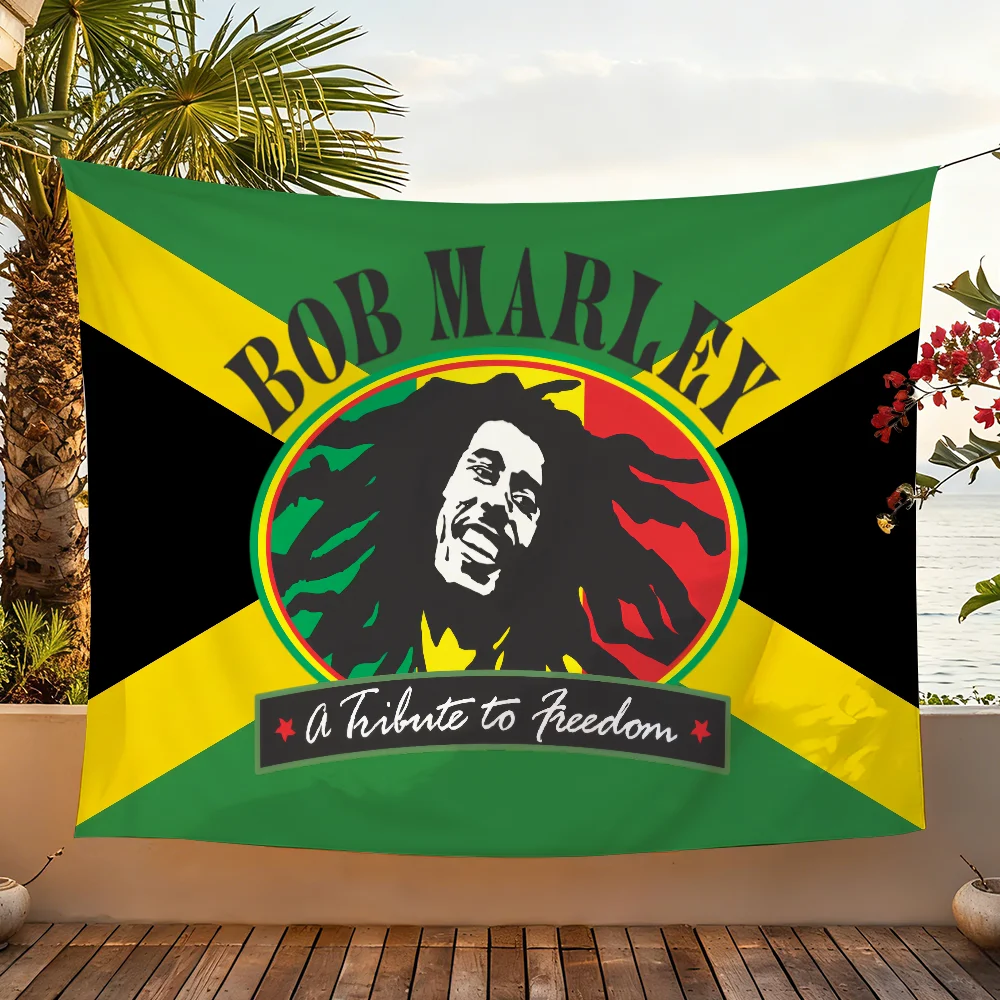B-Bob Marley Jamaica Singer flag For Camping Party Picnic Studio Booth Background Wall Interior Decoration Banner