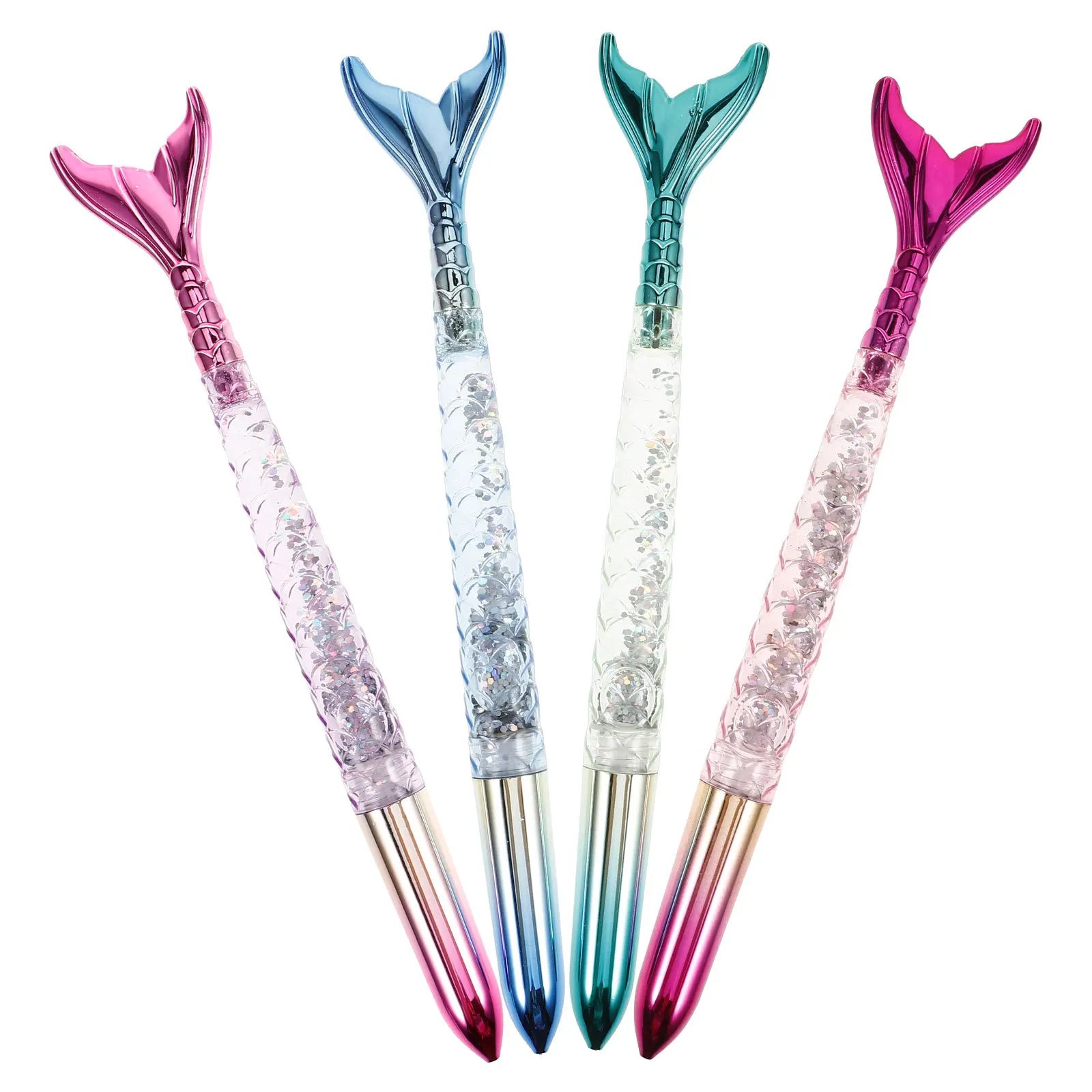 

4Pcs Creative Mermaid Pens Fine Workmanship Portable Writing Pens for School Office Use Studying Stationery