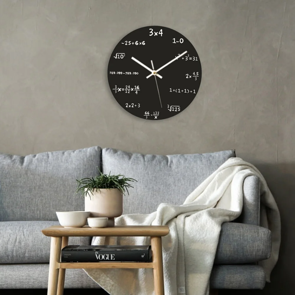 Creative Mathematic Wall Clock Science Mathematical Wall Art Modern Clock Wall Watch Classroom Decor Maths Equation Clock