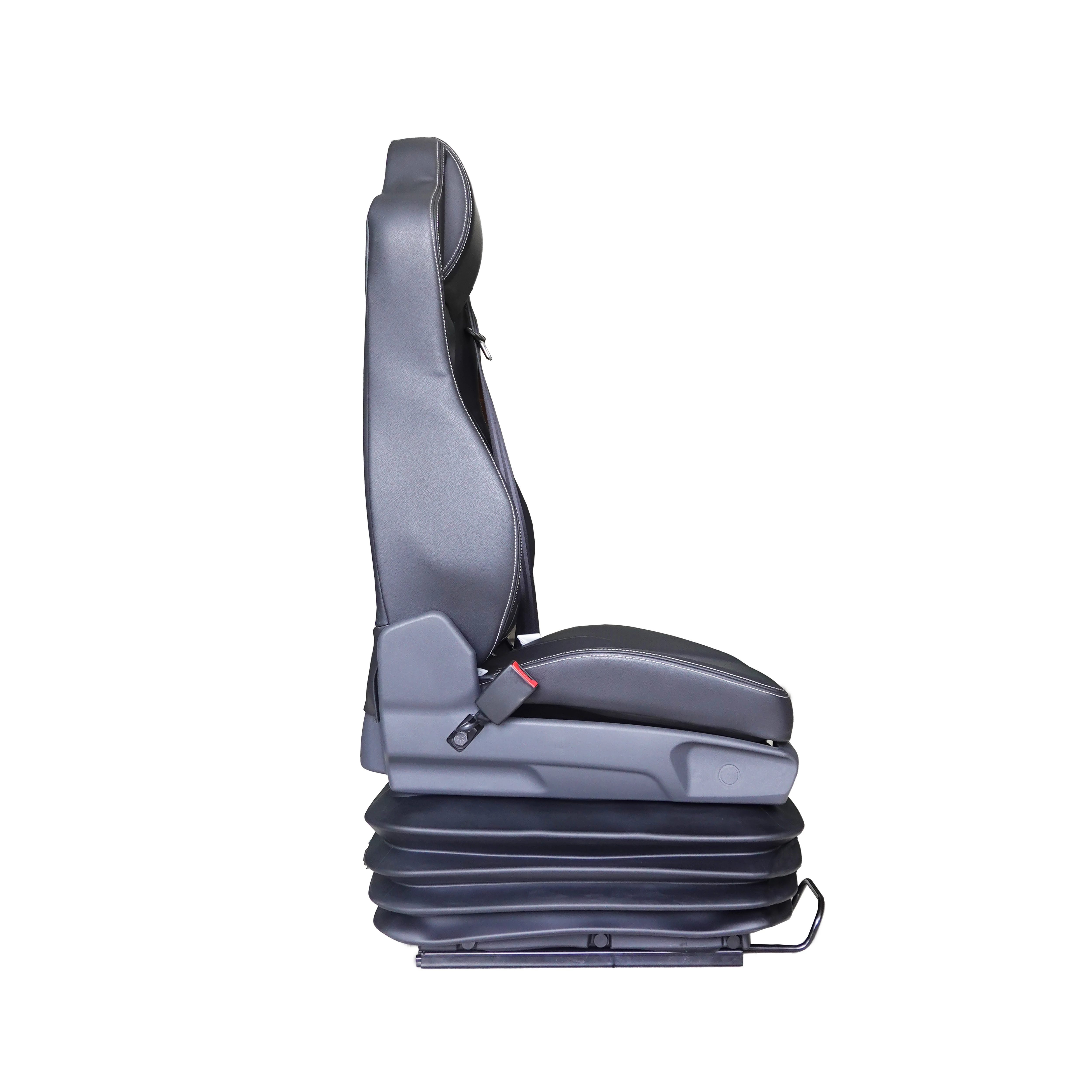 Luxury Racing Car Seat for Heavy-Duty Truck Air Suspension with Carbon Fiber and Leather 3-Point Safety Belt