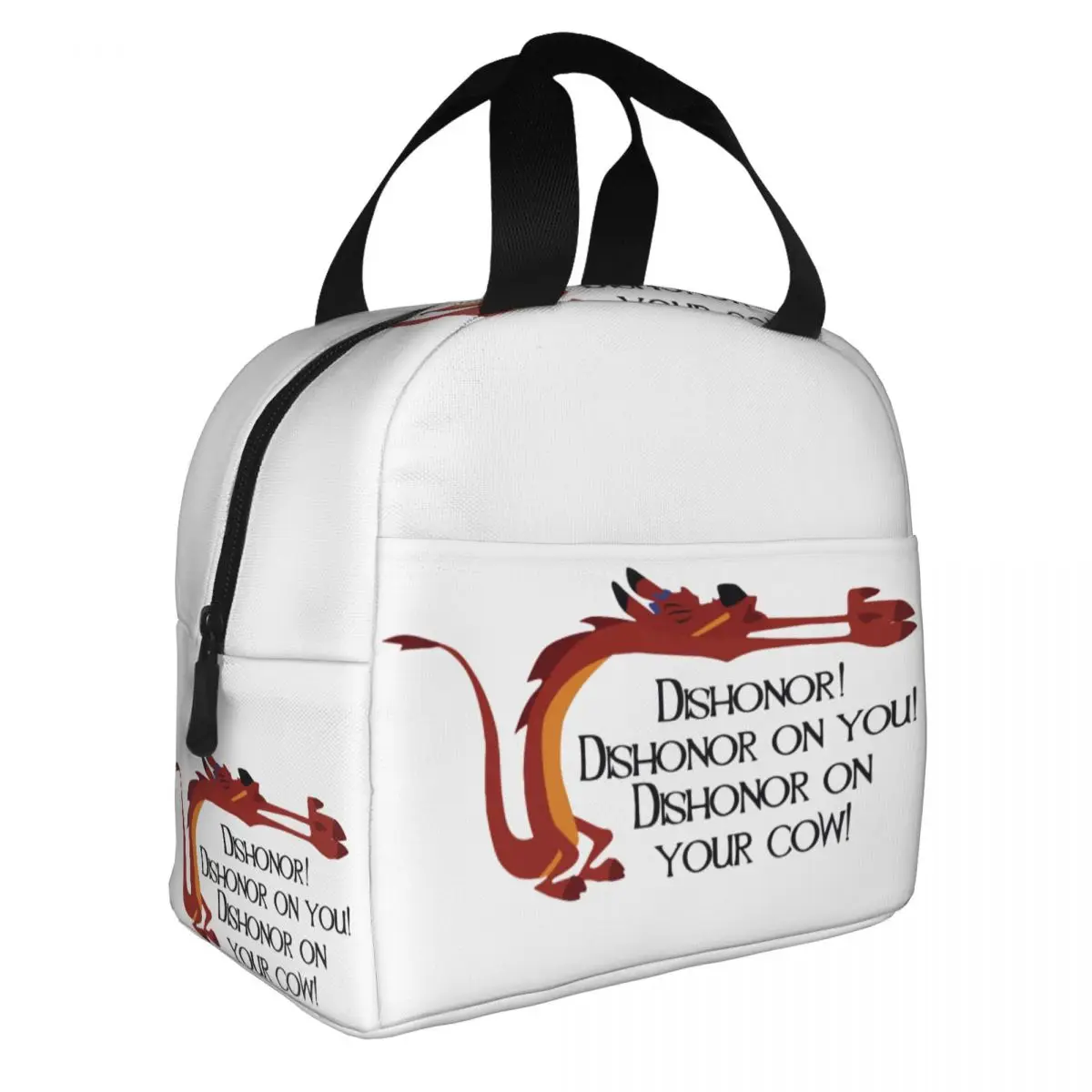 Dishonor Mulan Mushu Insulated Lunch Bag Portable Lunch Container Cooler Bag Tote Lunch Box Beach Picnic Food Storage Bags