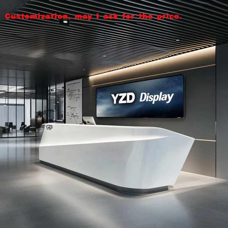 

custom.Company Modern Office Panel Front Desk Shaped Bar Reception Desk