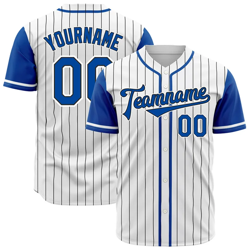 Personalized Baseball Jersey Custom Name Number Pinstripe Team Uniform Button Down Sports Shirt Gift