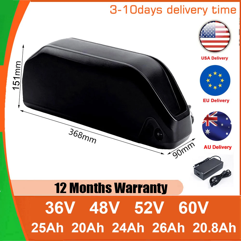 

Аккумулятор Polly Ebike 21700 52 В 48 В 26 Ач Электрический велосипедный аккумулятор Downbtube для комплектов двигателей 350 Вт, 500 Вт, 750 Вт, 1000 Вт, 1500 Вт