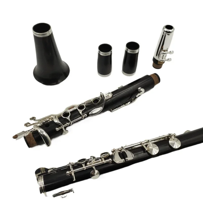 

Professional Musical Instrument Ebony Wood Clarinet 18 Keys G Tune Custom LOGO With Case Free Shipping
