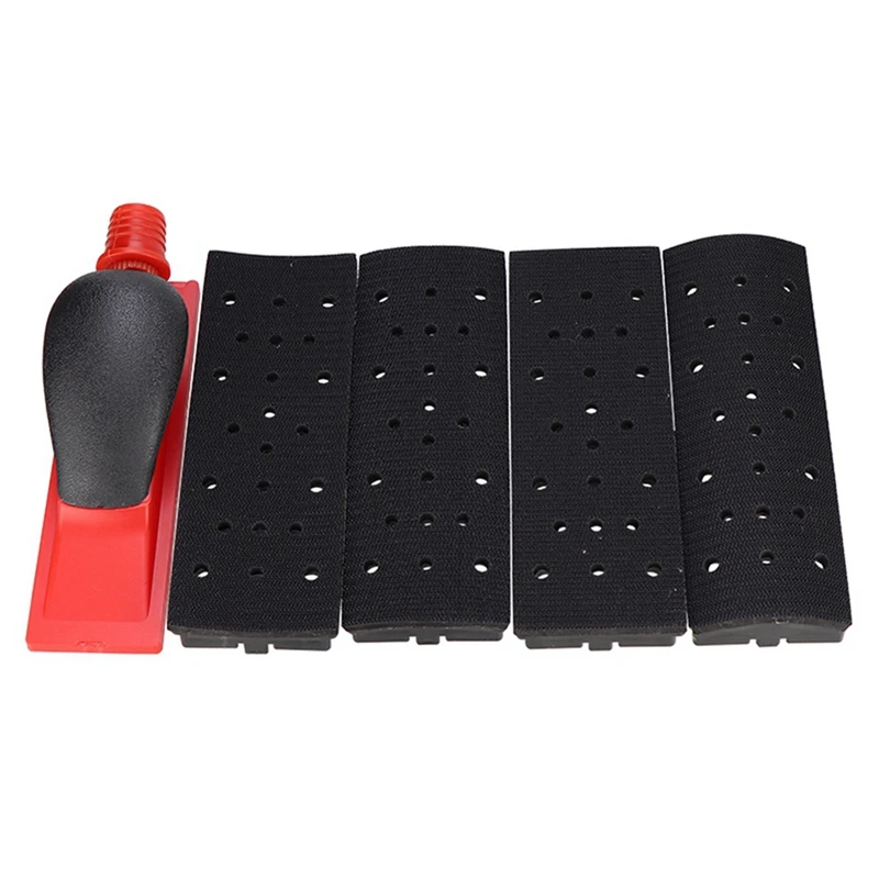 70X198mm Vacuum Sanding Block 5Pcs Set Vacuuming Sanding Disc Holder Sandpaper 4Pc Backing Polishing Pad Easy To Use