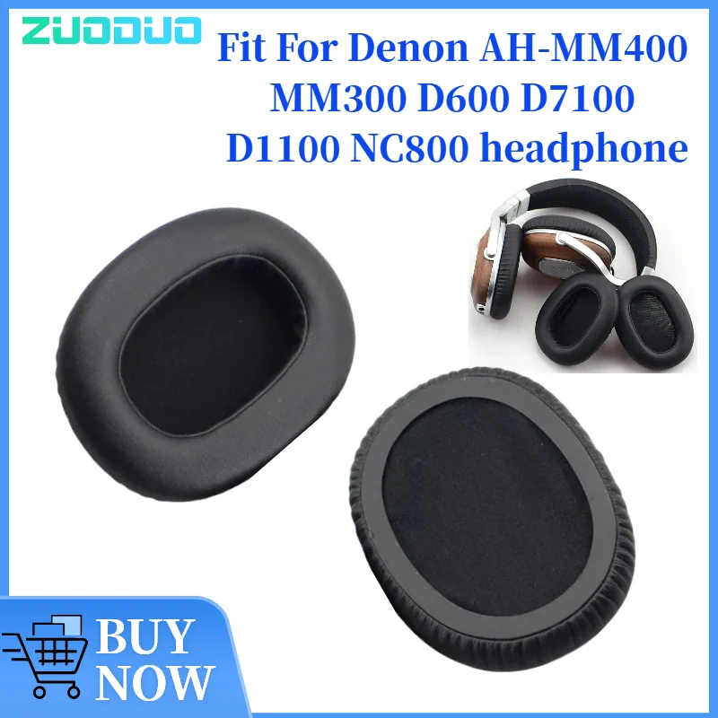 

ZUODUO Ear pads for Denon AH-MM400 MM300 D600 D7100 D1100 NC800 Earmuffs Headphones Mesh Foam Protein Leather Ear Cushion
