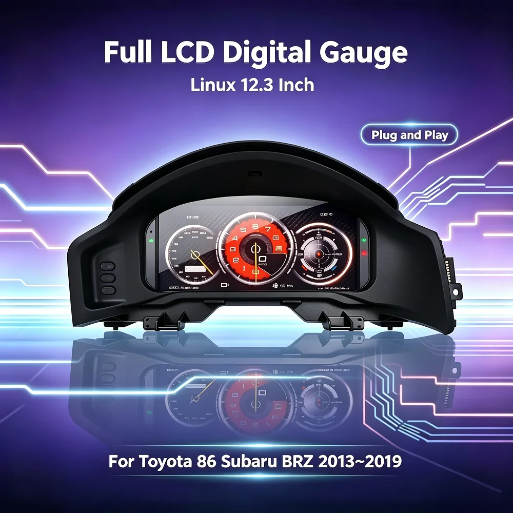Car dashboard Auto Gauge For Toyota 86 Subaru BRZ 2013~2019 LCD Instrument Digital Cluster Car Dashboard Panel Linux Speed Meter