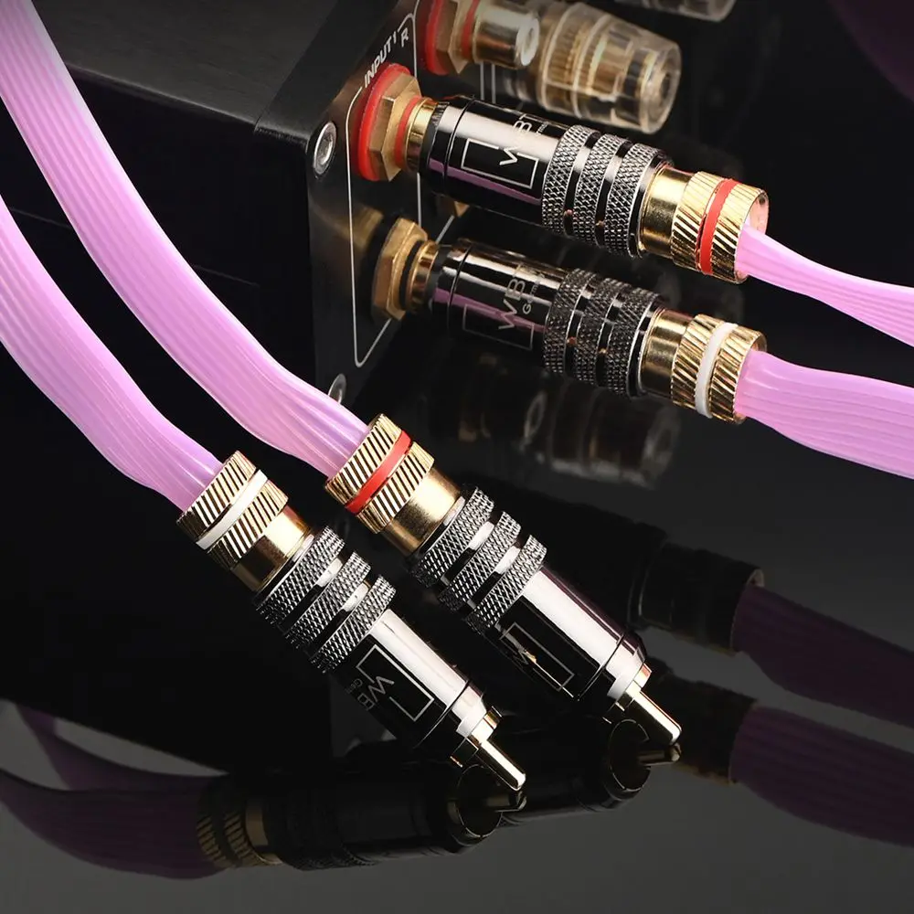 Music ribbon OCC silver-plated wire core hifi rca cable WBT-0144 gold-plated plug amplifier speaker signal line