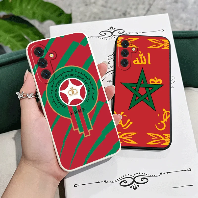 Morocco Flag Soft Phone Case For Samsung A17 A16 A15 A14 A13 A57 A56 A55 A54 A53 A37 A26 A25 A24 A23 A36 A35 A34 A33 Couple Cove