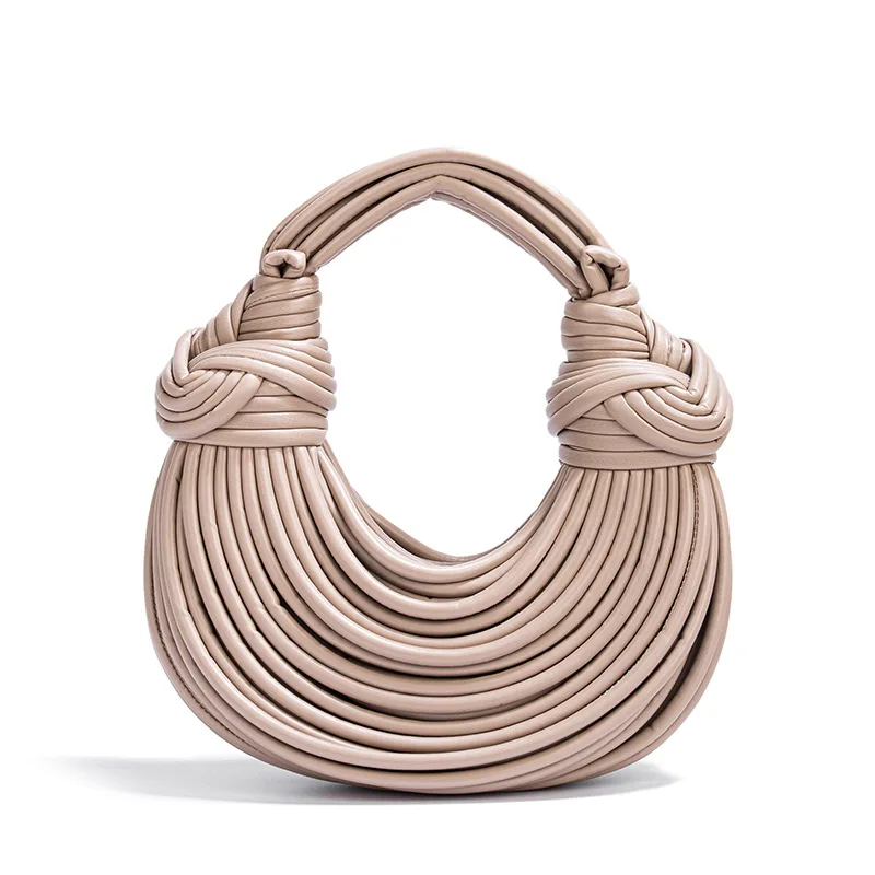 

Fashion Handbags for Women Gold Luxury Designer Brand Handwoven Noodle Bags Rope Knotted Pulled Hobo Silver Evening Clutch Chic