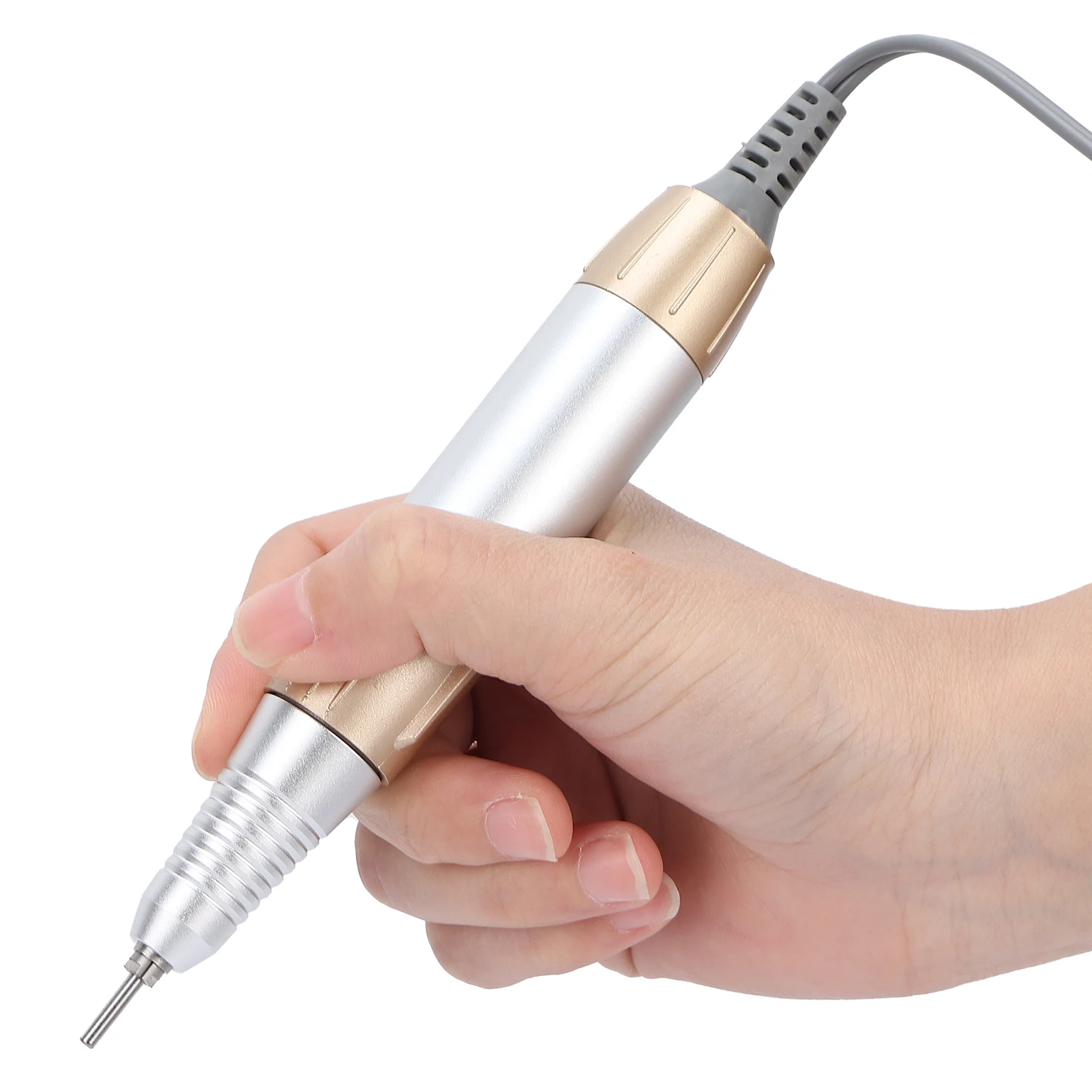 Nail Drill Replacement Handle Electric Nail Drill Machine Handle 35000rpm Low Noise Low Heat Nail Drill Accessory Golden