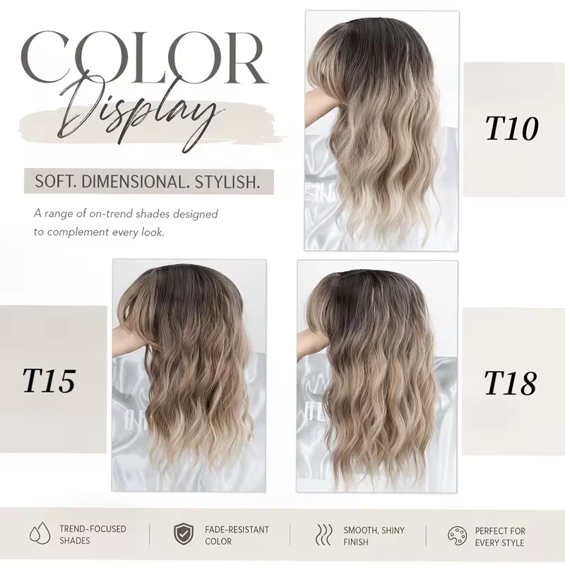 Toupee de Cabello Sintético Corto Ondulado Bob de 14 Pulgadas con Clip, Cubre el Cuero Cabelludo para Cabello Delgado, Uso Diario 2