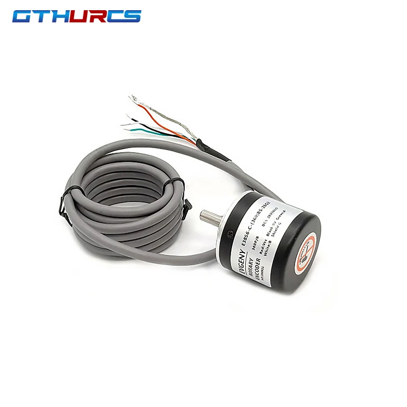 E38 Incremental Rotary Encoder 360 P/R 400P/R 600P/R AB Fase Eencoder 6Mm Poros + Coupling DC 5V -24V