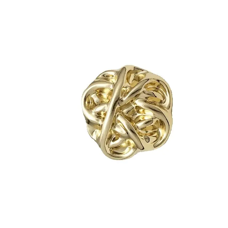 10PCS Gold metal irregular buttons versatile women's blouse suit jacket decorative buttons shaped concave and convex surface
