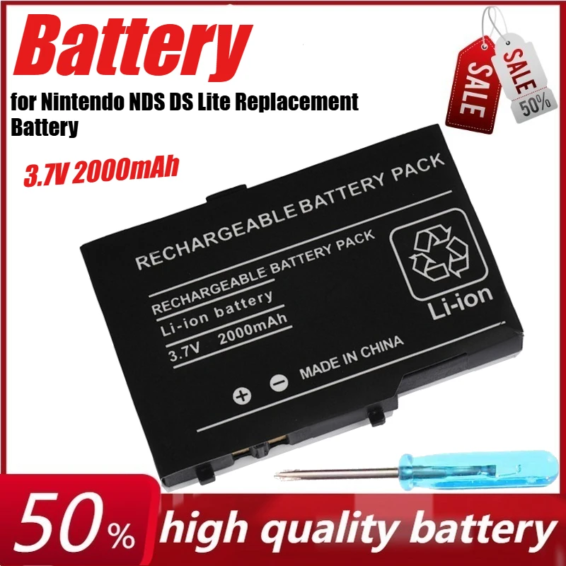 

3.7V 2000mAh Rechargeable Battery for Nintendo NDS DS Lite Replacement Battery with Screwdriver for DSL NDSL