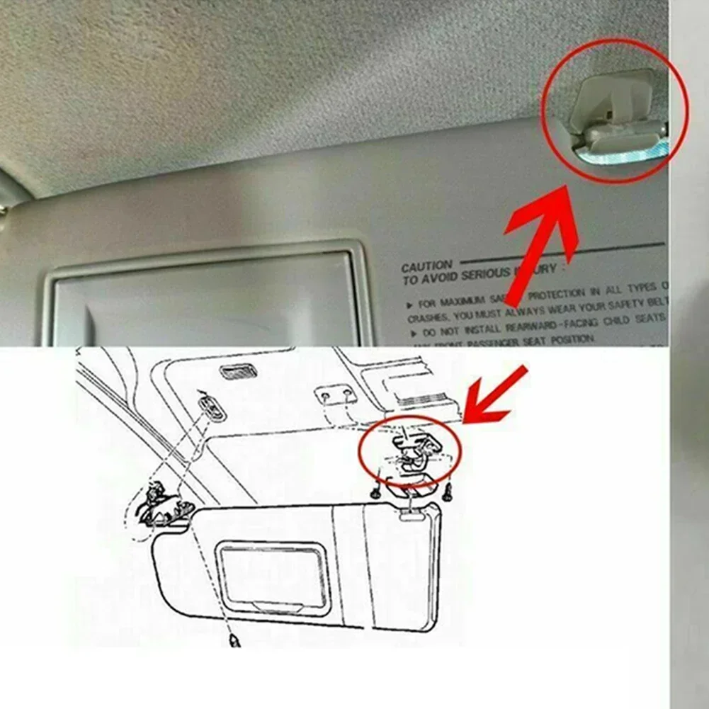 

Carhome 2x Grey Sunvisor Retainer Clips Sun Visor Clip For Hyundai Getz 2002 - 2011 852351C300QS Interior SunVisor Holder Hook B