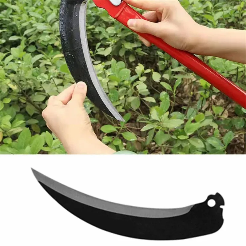 Agricultural Folding Sickle Long Handle Cutting Wheat Lawn Mower Gardening Grass Weeding Knife Farm Scythe Sickle Garden Tool