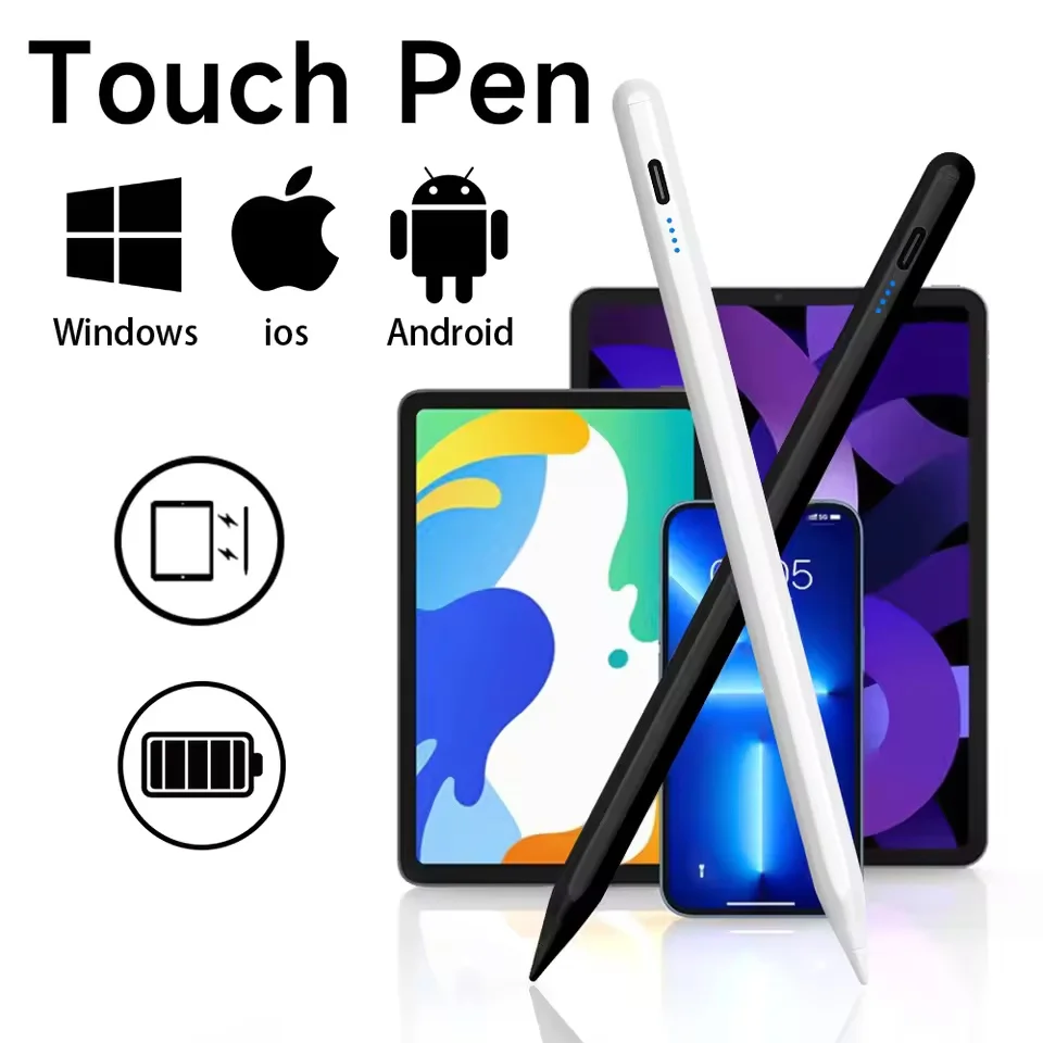 Caneta de tela sensível ao toque, tablet, caneta universal para toque, caneta de desenho com ponta fina, caneta de toque Android