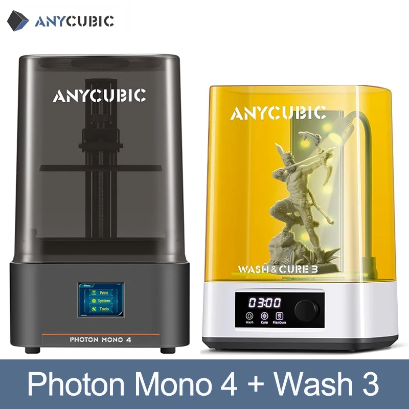 

ANYCUBIC Photon Mono 4 2 Mars 3D Printer 7'' LCD 10K Resin Mono 3D Printer Wash and Cure 3.0 with Twistable Gooseneck Light