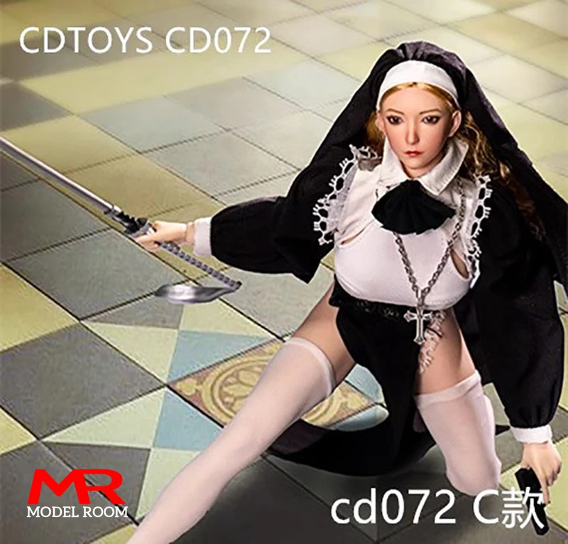 cdtoys cd072 1/6 disfraz de monja de Halloween, ropa de Cosplay, modelo apto para soldado femenino de 12 pulgadas, cuerpo de figura de acción, muñecas