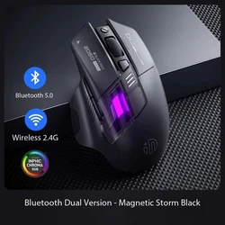 Inphic A9 Bluetooth Wireless Mouse Rechargeable 2.4GHz Noiseless Clicks 2400dpi Optical Mice type-C Fast Charge Battery Indicato