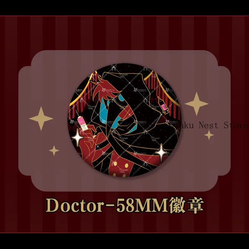 Anime The Freak Circus Doctor 58mm Double Flash Badge Brooch Amulet Pendant Birthday Gift Cosplay Xmas Fan Collection view 3
