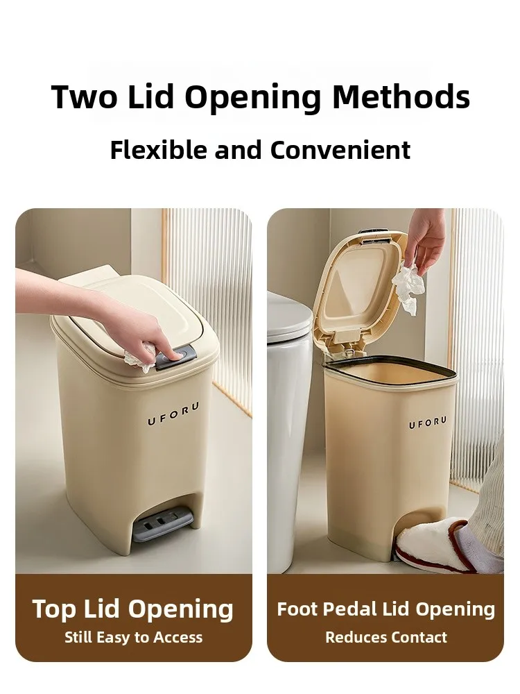 

Педаль Uforu Tra Can Narrow Pr pe Kitchen Batoom для домашнего использования, мусорное ведро с ножным управлением, двойное отверстие, 20 л, Capaci