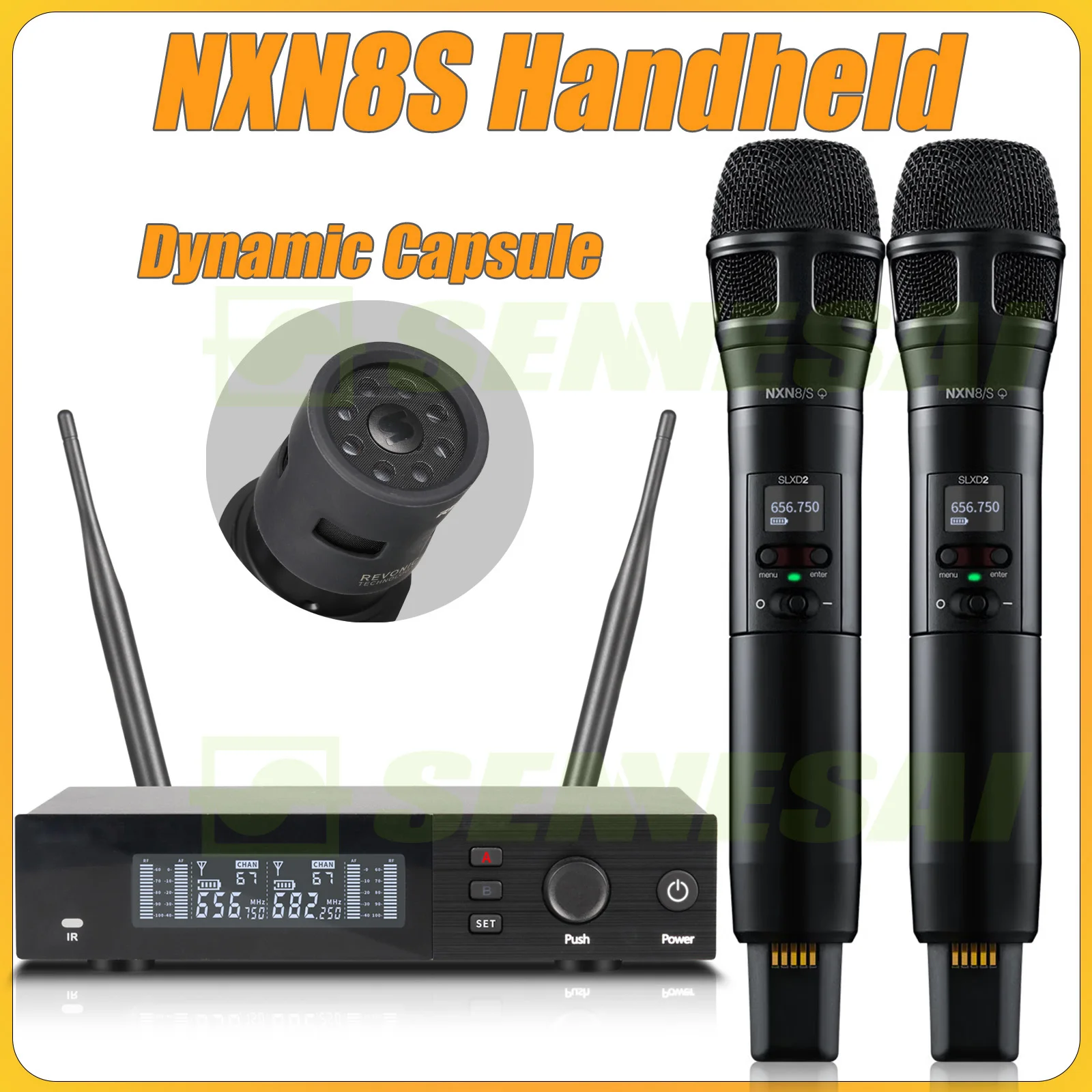 Topkwaliteit! SLXD4 Professionele dubbele draadloze microfoon Stage Performance 2 kanalen 600-699 MHz UHF Karaoke Metal Handheld SLXD2