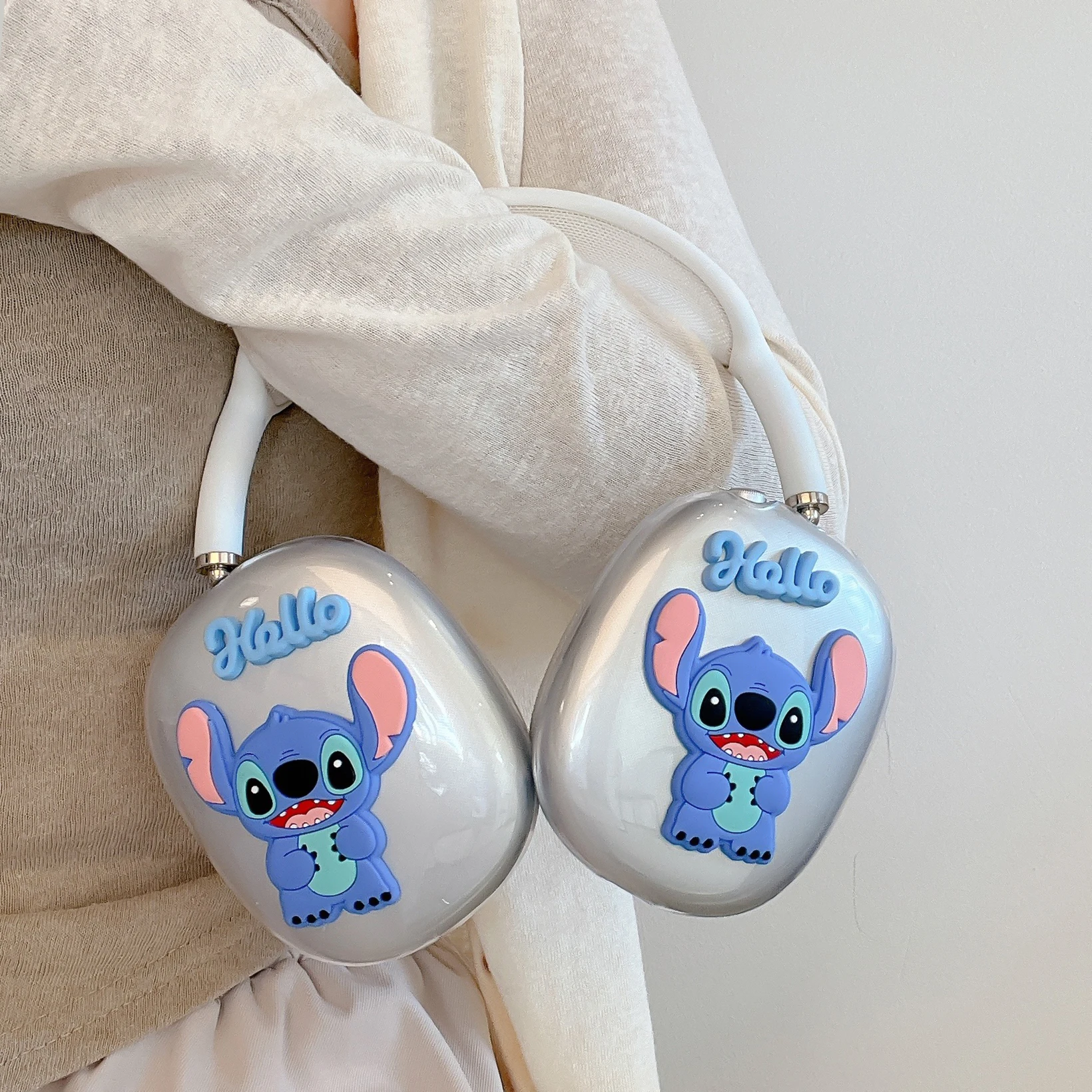 Girls Like Style Cartoon Cute Super Animation Disney Stitch For Apple Airpods Max Protective Case Anti Drop Easy Earphone Case