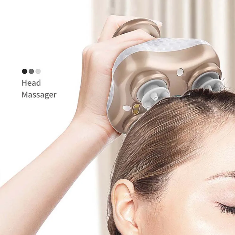 

Head Massage Healthcare Relax Deep Tissue Kneading Head Massager Prevent Hair Loss Body Soft Silicone Massageador Electric Scalp