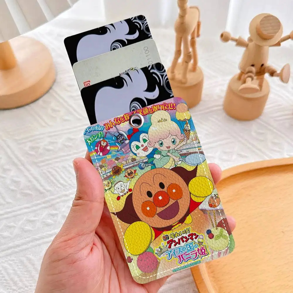 Anime A-Anpanman Style PU Access Card Holder With Keychain - Executive Protection For Bank Card,Subway, Bus Card Case