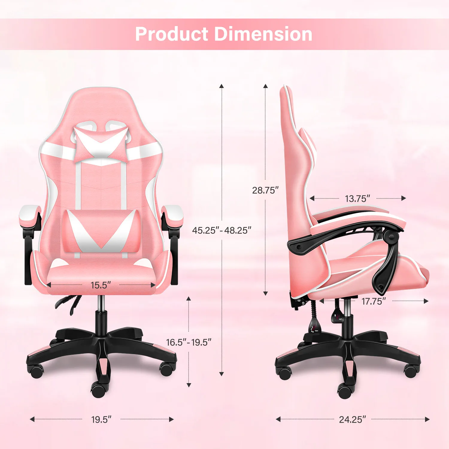 YSSOA-Fauteuil inclinable à percussion réglable, ergonomique, chaise de course, repose-sauna, oreiller lombaire, jeu vidéo, bureau, ordinateur, sport, recommandé