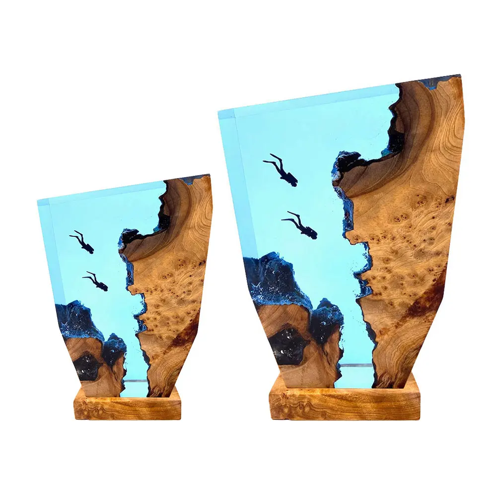

Creactive Art Decoration Lamp Морское дно Исследование Организм Смола Настольный светильник Глубоководный дайвер Ночник Спальня Декор офисного стола